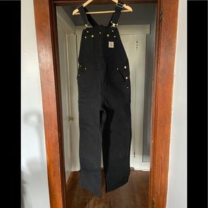 Black Carhartt 38x30 duck bib overalls brand new.